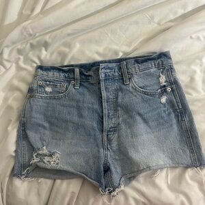 GAP Light Blue Distressed Jean Shorts